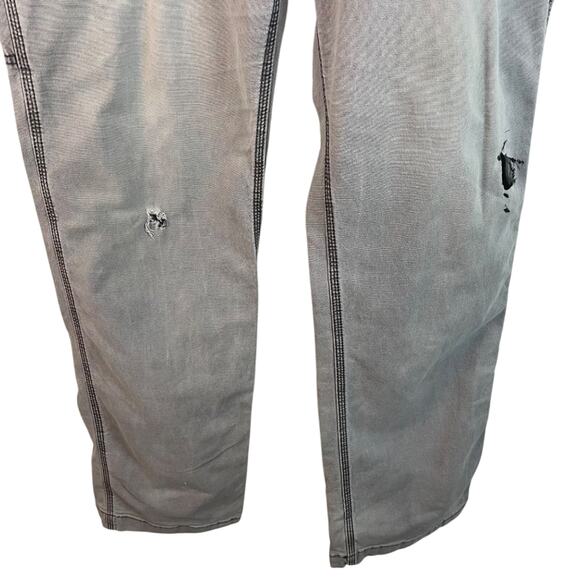 Carhartt Gray Relaxed Fit Distressed Stained Jeans Size 34 - Picture 3 of 11